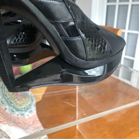 Velvet Angels Cutout Wedge Platform Slingback Heels - Picture 9 of 10